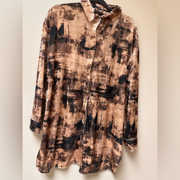 NWT; Nina Parker Velour Button Front Gold/Brown Top Plus Size & Pants 🍒 - Picture 8 of 10